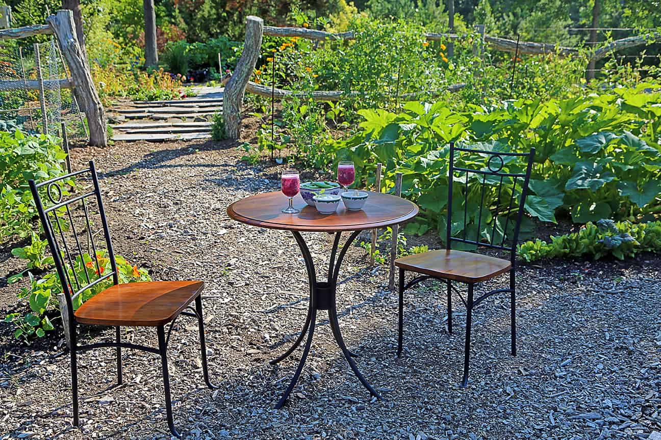 In The Cocktail Hour Garden I question why we don't place some small furnishings in our veggie gardens and create instant (and abundant!) rooms. 