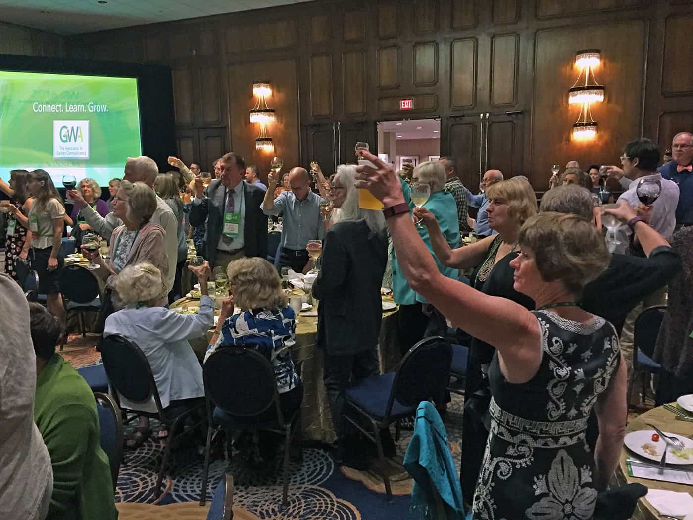 At the GWA meeting we raise our glass to fellow garden communicators, those who supply plants and products that help create beautiful gardens, and to everyone who appreciates horticulture.
