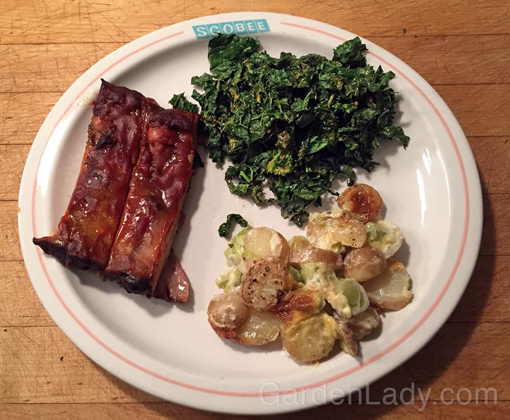 I served this kale and potato/leek with ribs. Comfort food supreme. 